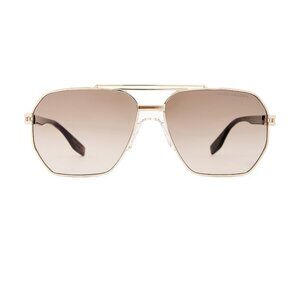 Marc Jacobs Caravan Sunglasses in Gold aviator amber tint lens large JLO